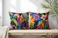 Vibrant Floral Scene Colorful Flowers and Lush Leaves DP Product Image 2