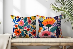 Vibrant Floral Scene Colorful Flowers and Lush Leaves DP Product Image 2