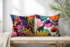 Vibrant Floral Scene Colorful Flowers and Lush Leaves DP Product Image 2