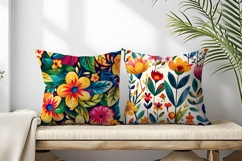Vibrant Floral Scene Colorful Flowers and Lush Leaves DP Product Image 2