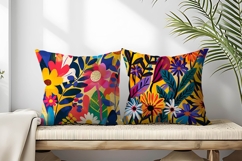 Vibrant Floral Scene Colorful Flowers and Lush Leaves DP Product Image 2