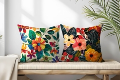 Vibrant Floral Scene Colorful Flowers and Lush Leaves DP Product Image 2