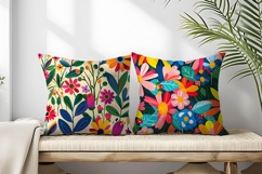 Vibrant Floral Scene Colorful Flowers and Lush Leaves DP Product Image 2