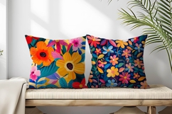 Vibrant Floral Scene Colorful Flowers and Lush Leaves DP Product Image 2