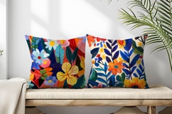 Vibrant Floral Scene Colorful Flowers and Lush Leaves DP Product Image 2