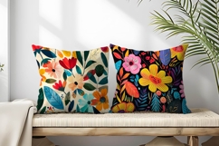 Vibrant Floral Scene Colorful Flowers and Lush Leaves DP Product Image 2
