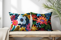Vibrant Floral Scene Colorful Flowers and Lush Leaves DP Product Image 2