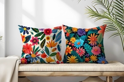 Vibrant Floral Scene Colorful Flowers and Lush Leaves DP Product Image 2