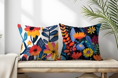 Vibrant Floral Scene Colorful Flowers and Lush Leaves DP Product Image 2