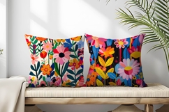 Vibrant Floral Scene Colorful Flowers and Lush Leaves DP Product Image 2