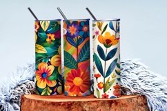 Vibrant Floral Scene Colorful Flowers and Lush Leaves DP Product Image 3