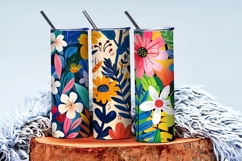 Vibrant Floral Scene Colorful Flowers and Lush Leaves DP Product Image 3