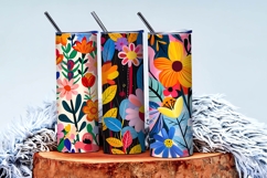 Vibrant Floral Scene Colorful Flowers and Lush Leaves DP Product Image 3