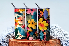 Vibrant Floral Scene Colorful Flowers and Lush Leaves DP Product Image 3