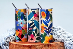 Vibrant Floral Scene Colorful Flowers and Lush Leaves DP Product Image 3