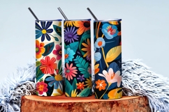 Vibrant Floral Scene Colorful Flowers and Lush Leaves DP Product Image 3