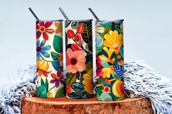 Vibrant Floral Scene Colorful Flowers and Lush Leaves DP Product Image 3