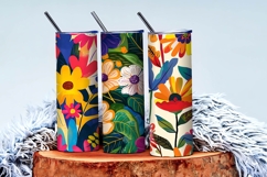 Vibrant Floral Scene Colorful Flowers and Lush Leaves DP Product Image 3