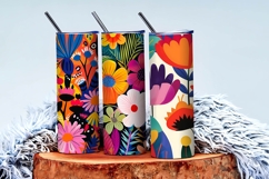 Vibrant Floral Scene Colorful Flowers and Lush Leaves DP Product Image 3