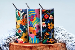 Vibrant Floral Scene Colorful Flowers and Lush Leaves DP Product Image 3