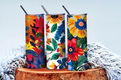 Vibrant Floral Scene Colorful Flowers and Lush Leaves DP Product Image 3