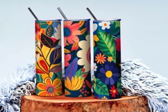 Vibrant Floral Scene Colorful Flowers and Lush Leaves DP Product Image 3