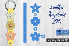 Flowers Key Fob SVG | Leather Keychain SVG | Bag Tags SVG Product Image 3