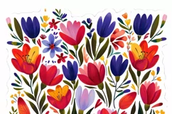 Wild Flowers Stickers | Retro Flower Printable PNG Product Image 3