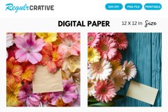 Colorful Flowers With a Note Digital Paper Product Image 1