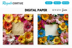 Colorful Flowers With a Note Digital Paper Product Image 1