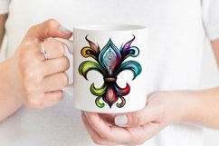 Fleur De Lis Sublimation | Colourful Fleur De Lis Symbol Product Image 2