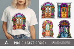 Watercolor Colorful Front Doors Sublimation Clipart Product Image 1