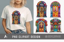 Watercolor Colorful Front Doors Sublimation Clipart Product Image 1
