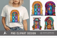 Watercolor Colorful Front Doors Sublimation Clipart Product Image 1