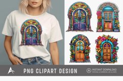 Watercolor Colorful Front Doors Sublimation Clipart Product Image 1