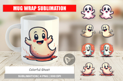 Colorful Ghost Mug Wrap Product Image 1