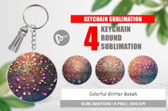 Keychain Colorful Glitter Bokeh Product Image 1