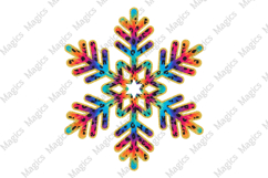 Colorful Glitter Christmas Snowflake PNG Product Image 1