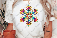 Colorful Glitter Christmas Snowflake PNG Product Image 2