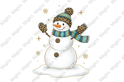 Colorful Glitter Christmas Snowman Png Product Image 1