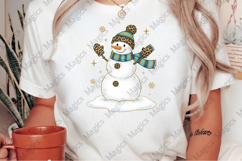 Colorful Glitter Christmas Snowman Png Product Image 2