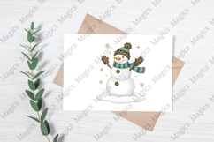 Colorful Glitter Christmas Snowman Png Product Image 3