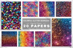 Colorful Glitter Seamless Pattern Digital Paper Bundle Product Image 1