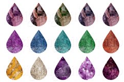 Colorful Glossy Teardrop Earring .PNG Sublimation Designs Product Image 2