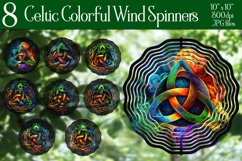 Colorful Glowing Celtic Wind Spinners Sublimation Designs Product Image 1