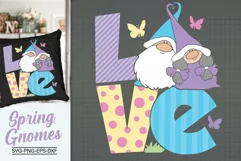 Love Gnomes Spring Svg, Colorful Love Gnomes Svg Product Image 2