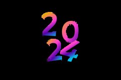 Colorful gradient 2024 number or text art design vector Product Image 2