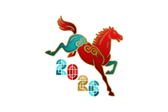 Colorful gradient lunar new year 2026 creative isolated Product Image 1