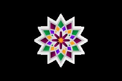 Colorful gradient ornamental mandala or flower isolated Product Image 2