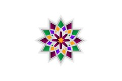 Colorful gradient ornamental mandala or flower isolated Product Image 1